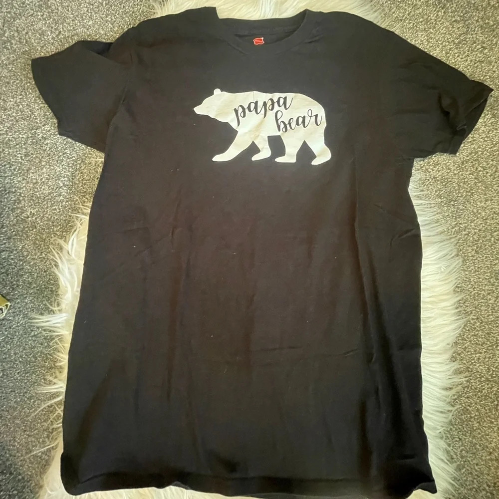 Papa Bear black short sleeve t-shirt Large
